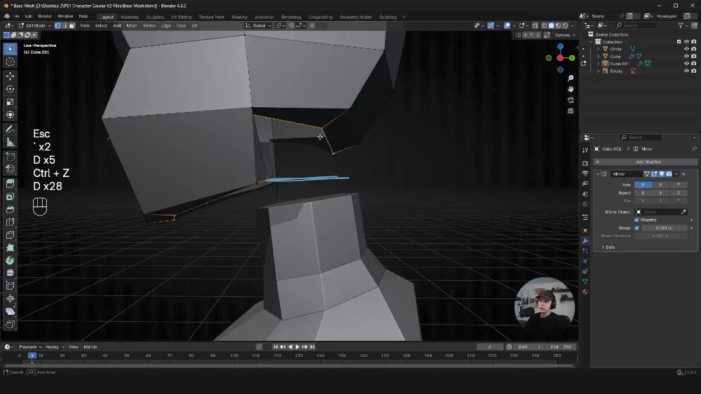 Character topology process screenshot
